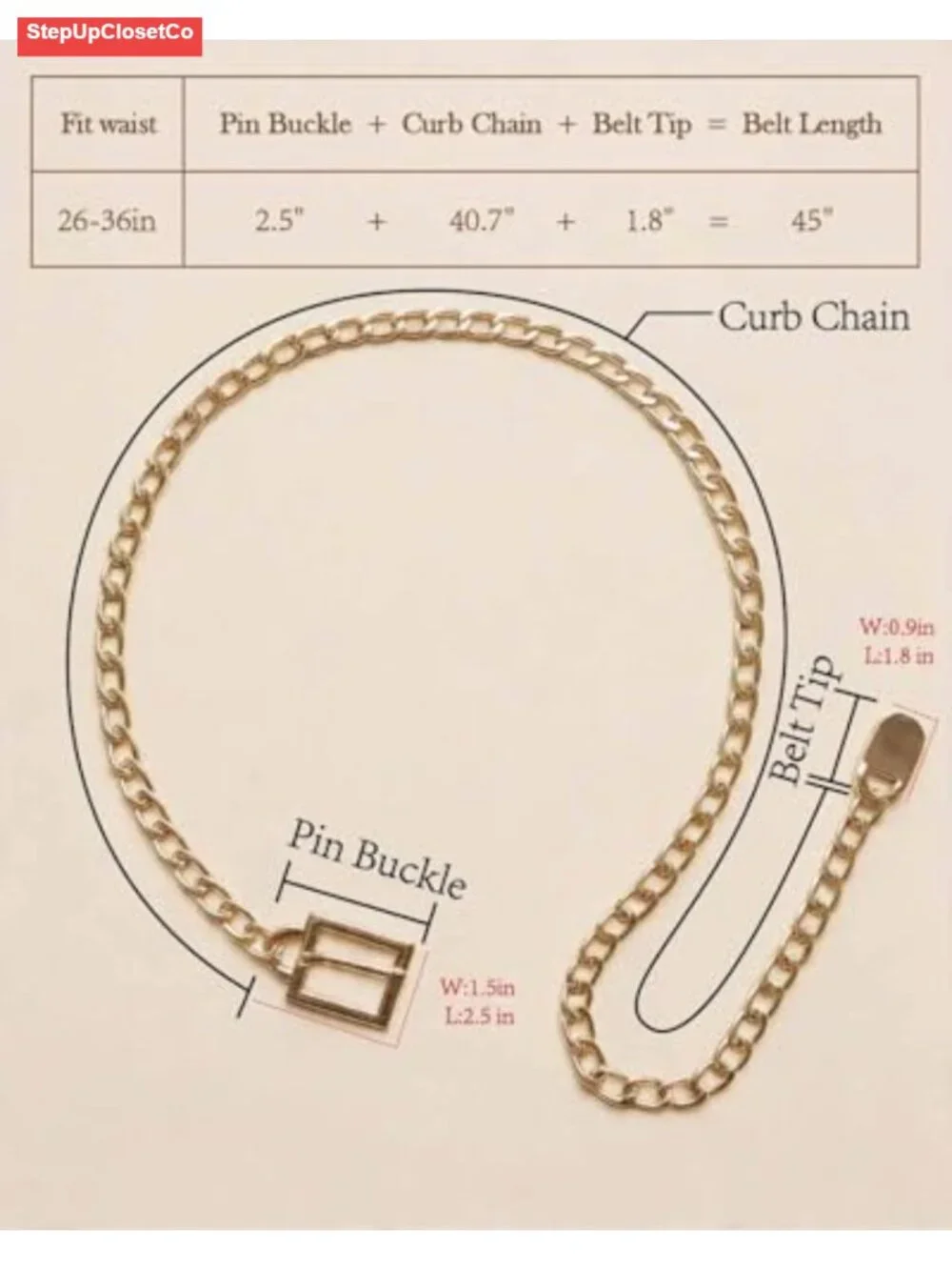 Metal Concho Chain Belt for Women Western Cowgirl Adjustable